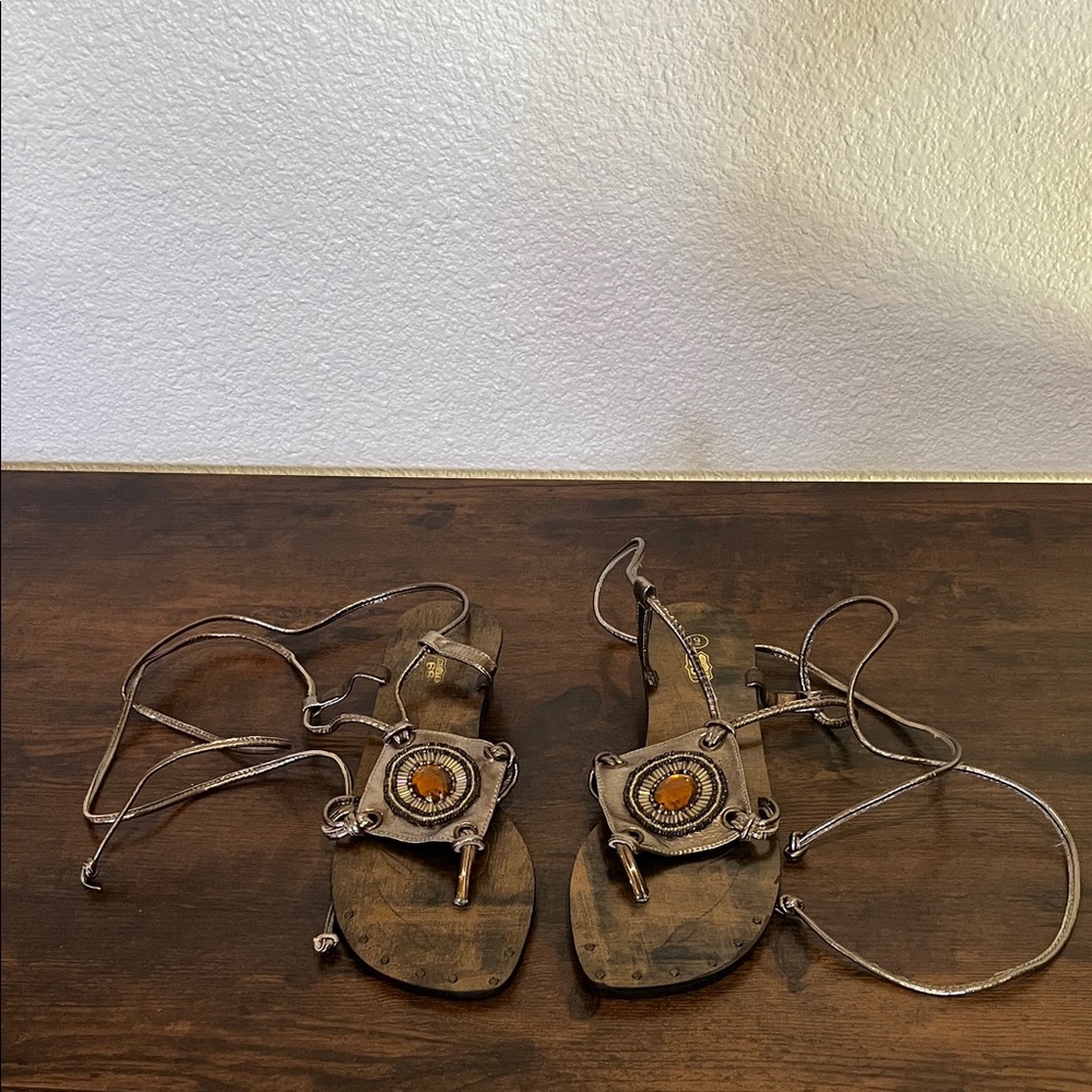 Route 66 Brown and Tan Sandals
